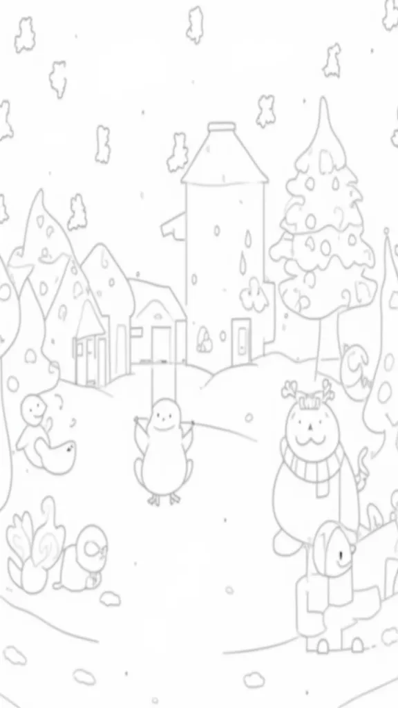 snowy day coloring page